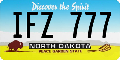 ND license plate IFZ777