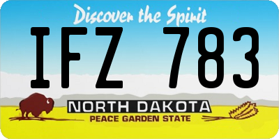 ND license plate IFZ783