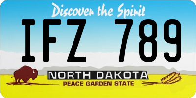 ND license plate IFZ789