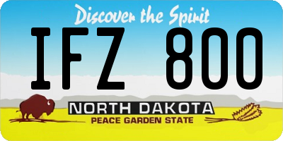 ND license plate IFZ800