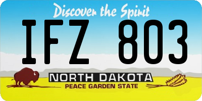 ND license plate IFZ803