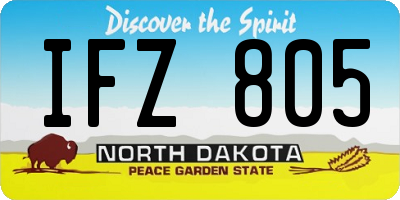 ND license plate IFZ805