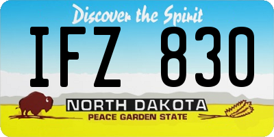 ND license plate IFZ830