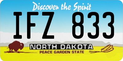 ND license plate IFZ833