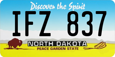 ND license plate IFZ837
