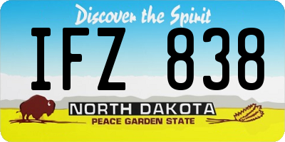 ND license plate IFZ838