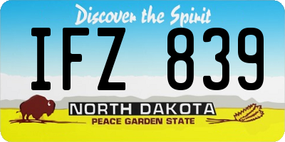 ND license plate IFZ839