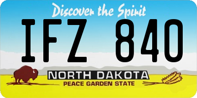 ND license plate IFZ840