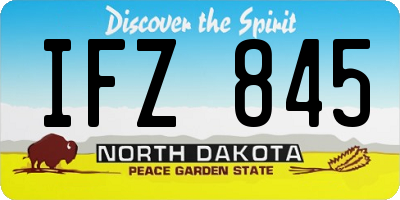 ND license plate IFZ845