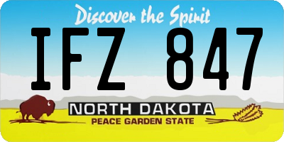 ND license plate IFZ847