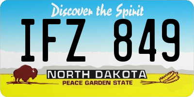 ND license plate IFZ849