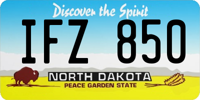 ND license plate IFZ850