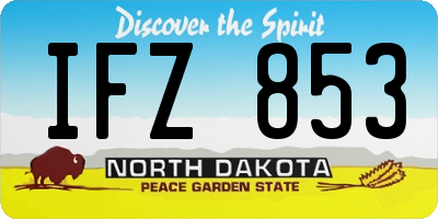 ND license plate IFZ853