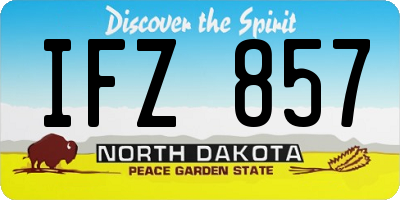 ND license plate IFZ857