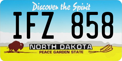ND license plate IFZ858