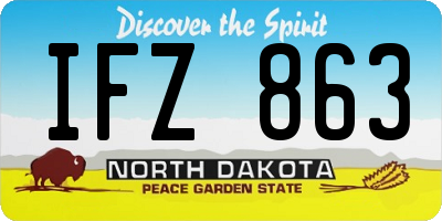 ND license plate IFZ863