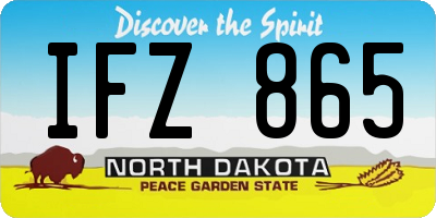 ND license plate IFZ865