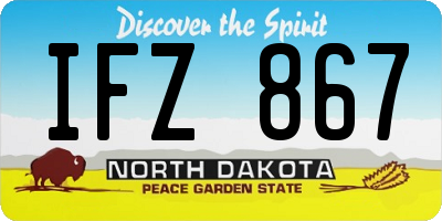 ND license plate IFZ867