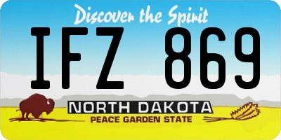 ND license plate IFZ869