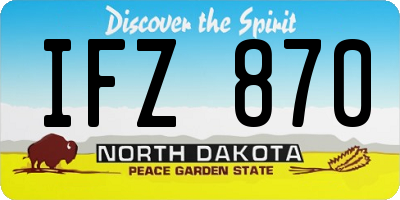ND license plate IFZ870