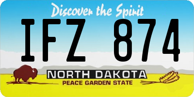 ND license plate IFZ874