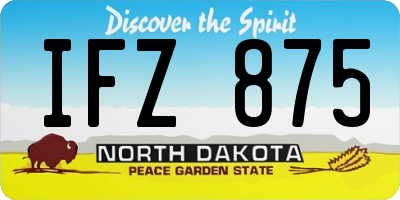 ND license plate IFZ875