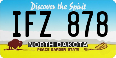 ND license plate IFZ878