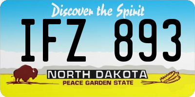 ND license plate IFZ893