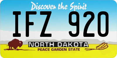 ND license plate IFZ920