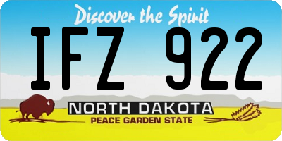 ND license plate IFZ922