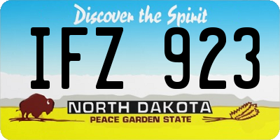 ND license plate IFZ923