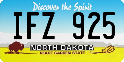 ND license plate IFZ925