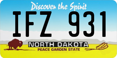 ND license plate IFZ931