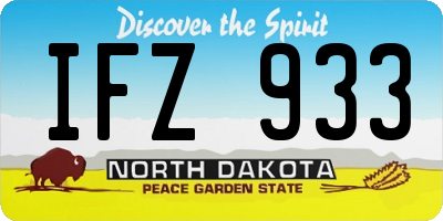 ND license plate IFZ933