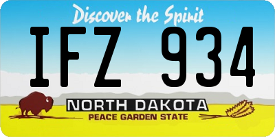 ND license plate IFZ934