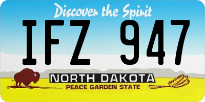 ND license plate IFZ947