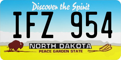 ND license plate IFZ954