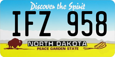 ND license plate IFZ958