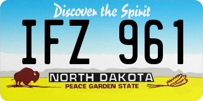 ND license plate IFZ961