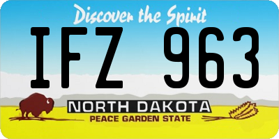 ND license plate IFZ963