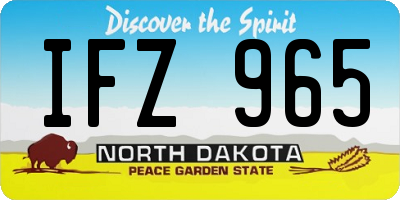 ND license plate IFZ965