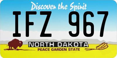 ND license plate IFZ967