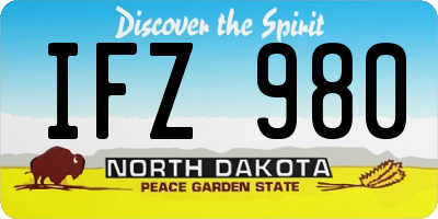 ND license plate IFZ980