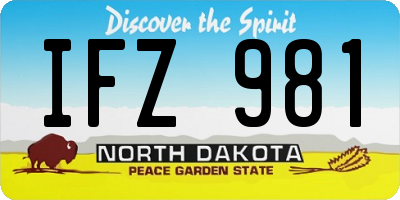 ND license plate IFZ981