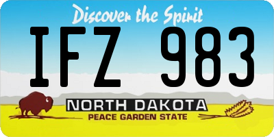 ND license plate IFZ983