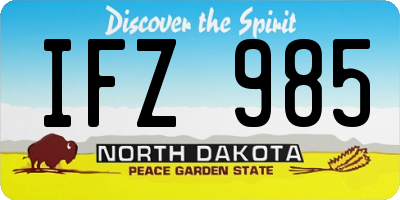 ND license plate IFZ985