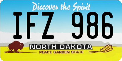 ND license plate IFZ986