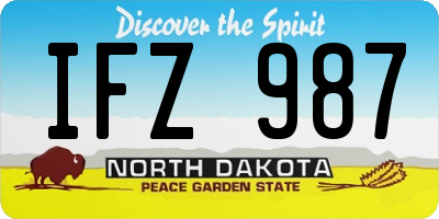 ND license plate IFZ987