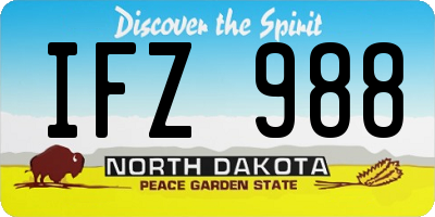 ND license plate IFZ988