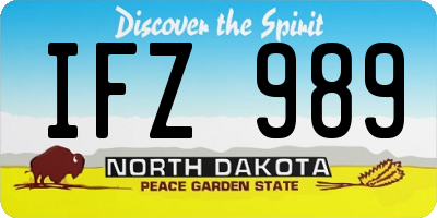 ND license plate IFZ989